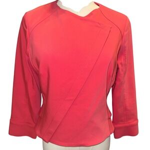Hilton Hollis Melon Coral Asymmetric Front Stretch Jacket 121162 Size S NWT $495
